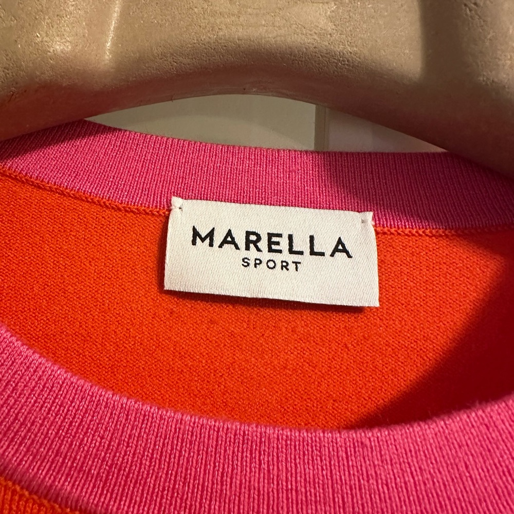Marella Vibrant Orange Tee with Pink Accents - Picture 2 of 4